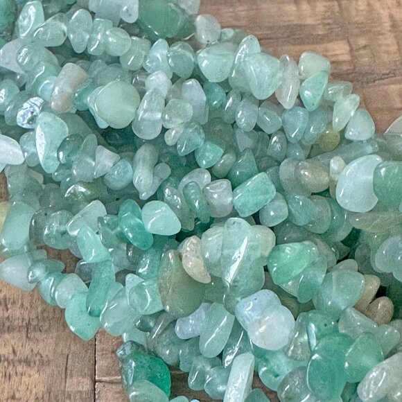 5-8mm Green Aventurine Chip Bead Strand - Picture 3 of 3